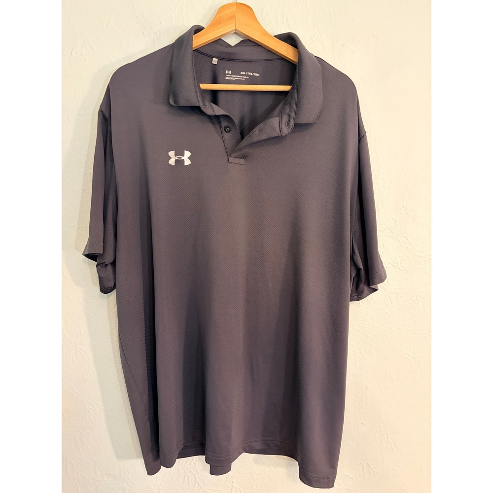 Under Armour Polo Shirt XXL Dark Gray Performance 2.0 Golf Athletic Preppy Sport